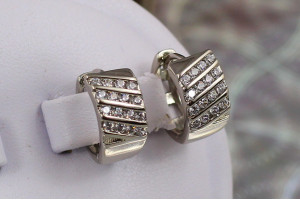 Сережки Xuping Jewelry кільця пепить 1.4 см сріблясті