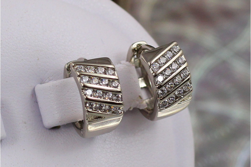 Сережки Xuping Jewelry кільця пепит 1.4 см сріблясті