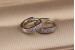 Сережки Xuping Jewelry тонкі кільця з камінцями 10 мм сріблясті