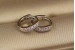 Сережки Xuping Jewelry тонкі кільця з камінцями 10 мм сріблясті