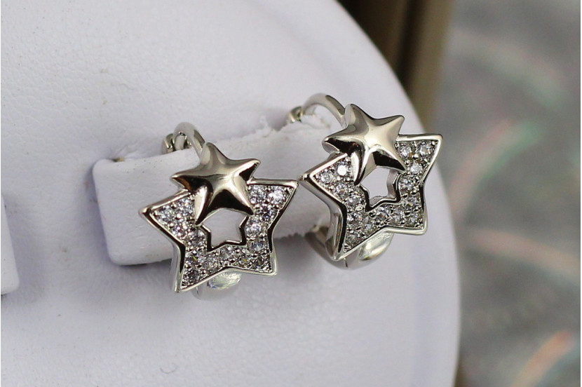 Сережки дитячі Xuping Jewelry тінь зірки 1.2 см сріблясті