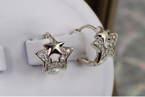 Сережки дитячі Xuping Jewelry тінь зірки 1.2 см сріблясті