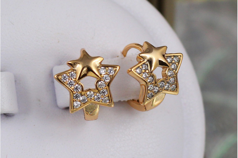 Сережки дитячі Xuping Jewelry тінь зірки 1.2 см золотисті
