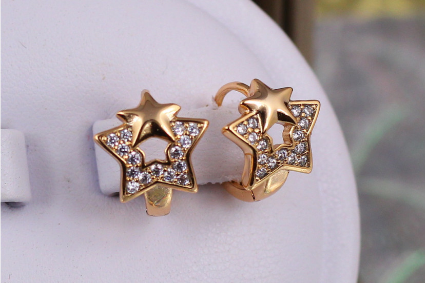 Сережки дитячі Xuping Jewelry тінь зірки 1.2 см золотисті