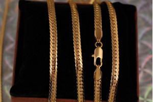 Цепь Xuping Jewelry снейк 60 см 5 мм золотистий