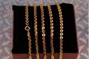 Цепь Xuping Jewelry щільний якорний 50 см 4 мм золотистий