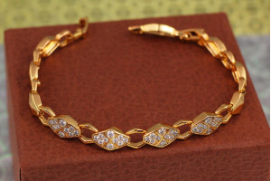 Браслет Xuping Jewelry ромб Кавайї 19.5 см 8 мм золотистий