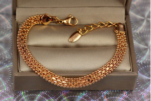 Браслет Xuping Jewelry бісмарк із перлинами 17 см 6 мм золотистий