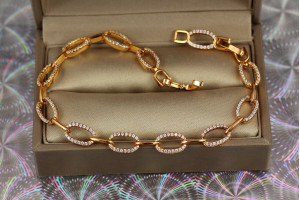 Браслет Xuping Jewelry Македонія 17.5 см 6 мм золотистий