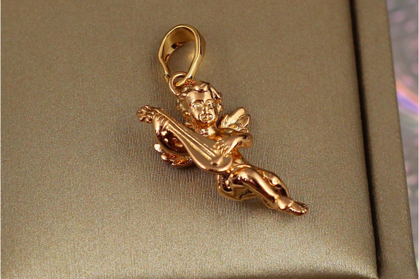 Кулон Xuping Jewelry ангел із домброю 2.1 см золотистий