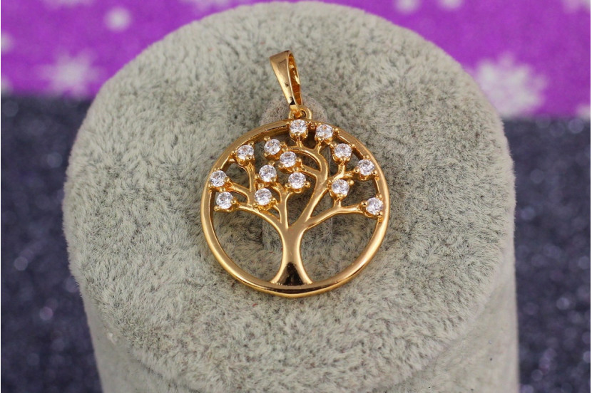 Кулон Xuping Jewelry дерево життя на гілках камінці 2 см золотистий