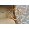 Сережки кільця Хuping Jewelry кручений джгут 2.5 см золотисті