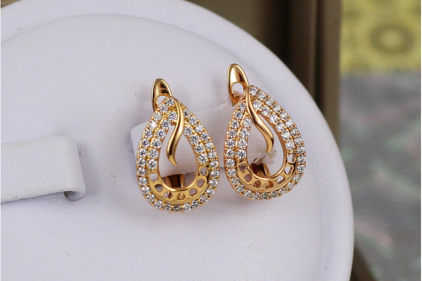 Сережки Xuping Jewelry чиста енергія 1.4 см золотисті