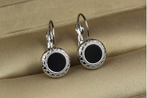 Сережки Xuping Jewelry сонячне затемнення 1.9 см сріблясті