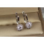 Сережки Xuping Jewelry хризантема 1.7 см сріблясті