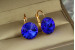 Сережки Xuping Jewelry яскраві сині камені 2.2 см золотисті
