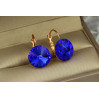 Сережки Xuping Jewelry яскраві сині камені 2.2 см золотисті