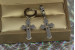 Сережки підвіски Xuping Jewelry хрестики ознака перемоги 4 см сріблясті