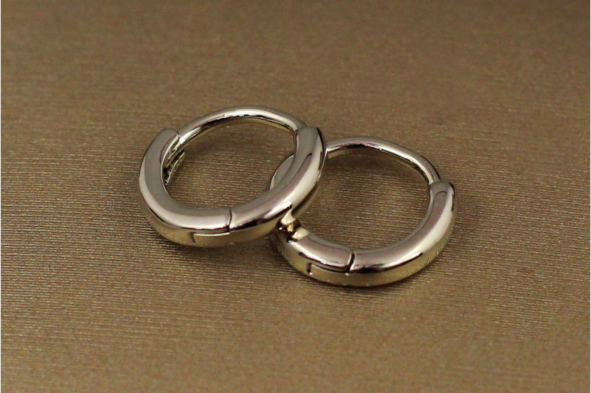 Сережки Xuping Jewelry гладкі кільця 9 мм сріблясті