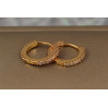 Сережки Xuping Jewelry доріжка з каменів спереду та ззаду 1.3 см золотисті