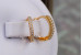 Сережки Xuping Jewelry доріжка з каменів спереду та ззаду 1.3 см золотисті