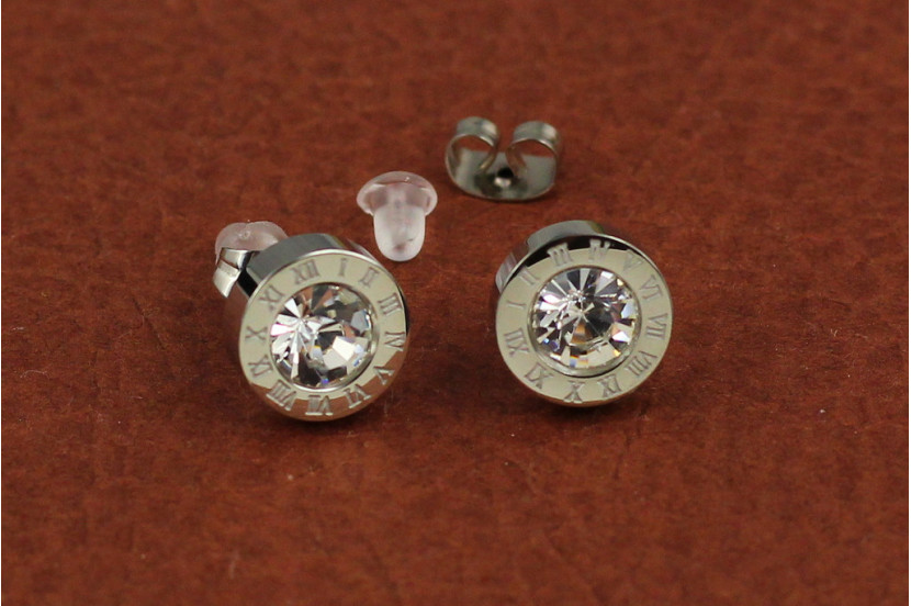Сережки Xuping Jewelry римські цифри 10 мм сріблясті