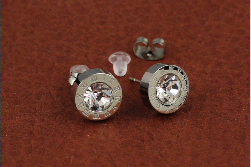 Сережки Xuping Jewelry римські цифри 10 мм сріблясті