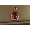 Кулон Xuping Jewelry малинки червоний камінь 1.7 см золотистий