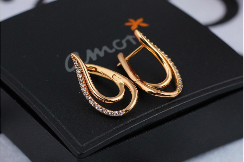 Сережки Xuping Jewelry дужка 2.2 см золотисті