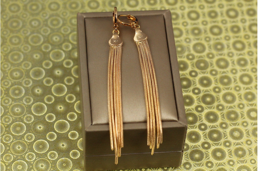 Сережки Xuping Jewelry підвіски позначки 9 см золотисті