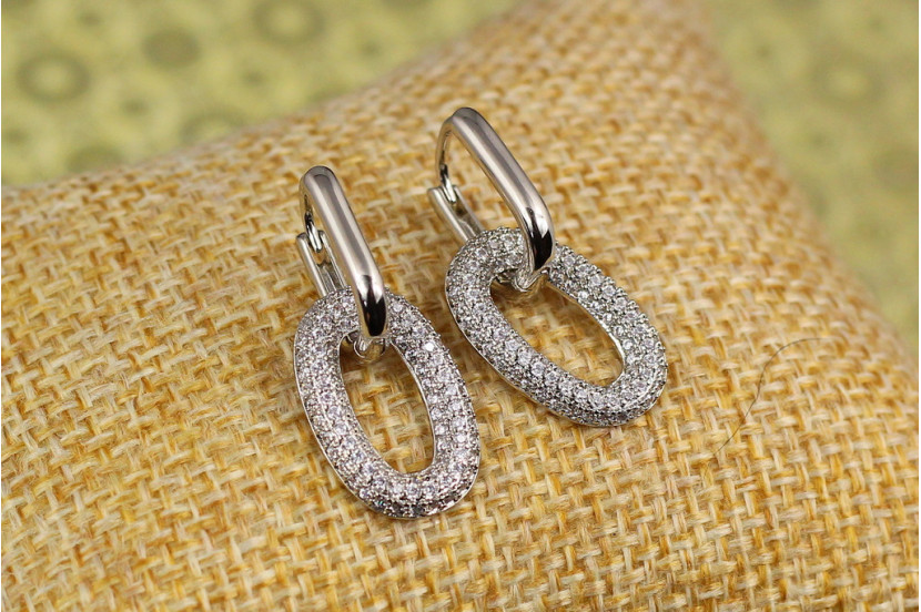 Сережки Xuping Jewelry бублічки на ниточці 2.5 см сріблясті