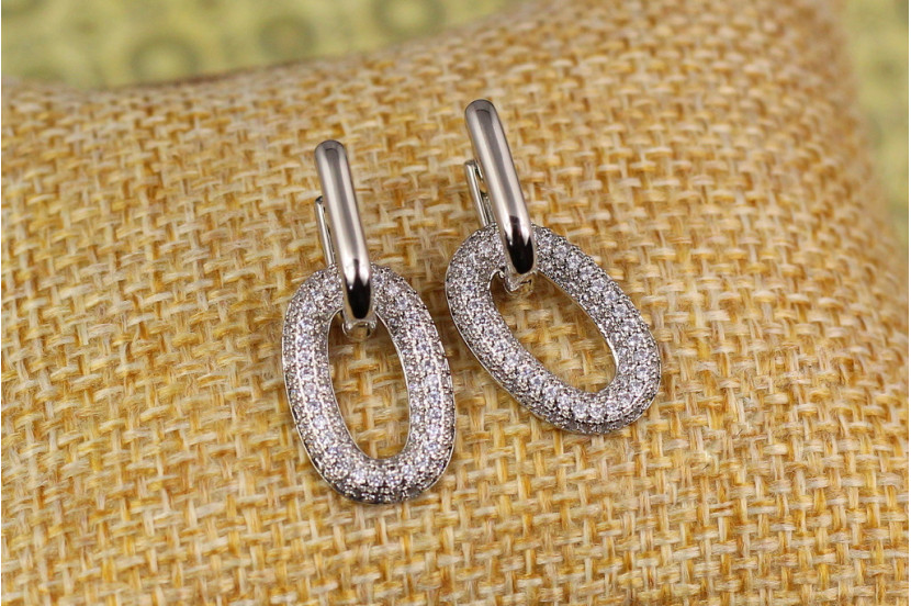 Сережки Xuping Jewelry бублічки на ниточці 2.5 см сріблясті