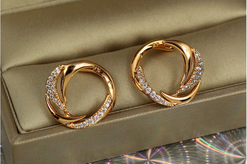Сережки Xuping Jewelry позначник 1.6 см золотисті