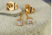 Сережки гвоздики Xuping Jewelry квадратні камінці 4 мм золотисті