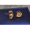 Сережки гвоздики Xuping Jewelry кришталеве серце 11 мм золотисті