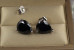 Сережки гвоздики Xuping Jewelry чорний фіаніт у формі краплі 1.3 см сріблясті