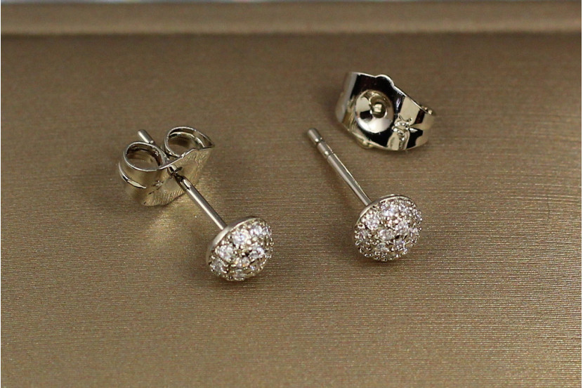 Сережки гвоздики Xuping Jewelry напівсфера 5 мм сріблясті