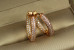 Сережки Xuping Jewelry опуклі кільця з камінням спереду та ззаду 2 см золотисті