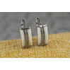 Сережки Xuping Jewelry краватка з білою керамікою 1.6 см сріблясті