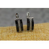 Сережки Xuping Jewelry краватка з чорною керамікою 1.6 см сріблясті