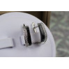 Сережки Xuping Jewelry парабола з чорною керамікою 1.7 см сріблясті