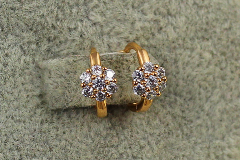 Сережки дитячі Xuping Jewelry квіточка з крапками 10 мм золотисті