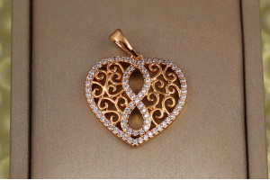 Кулон Xuping Jewelry серце відразу 2 см золотистий