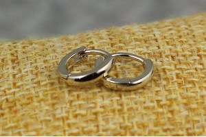 Сережки кільця Xuping Jewelry гладкі 10 мм сріблясті