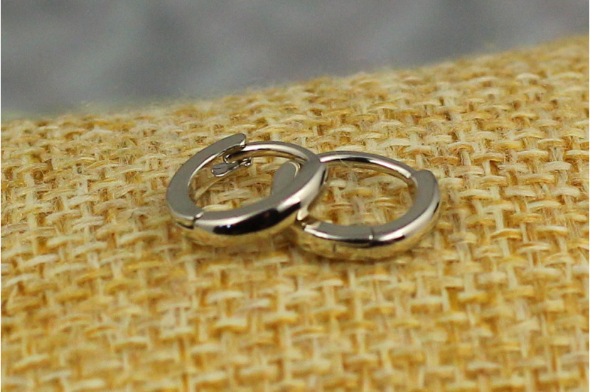 Сережки кільця Xuping Jewelry гладкі 10 мм сріблясті