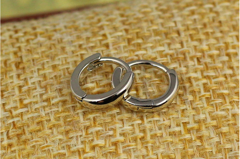 Сережки кільця Xuping Jewelry гладкі 10 мм сріблясті