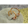 Сережки кільця Xuping Jewelry гладкі із шайбою з фіанітів 2 см золотисті