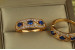 Кільце Xuping Jewelry хвилеріз із синіми каменями р 20 золотисте