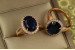 Кільце Xuping Jewelry камея із синім каменем р 19 золотисте