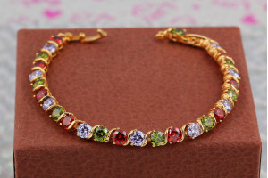 Браслет Xuping Jewelry іскра 21 см 5 мм золотистий